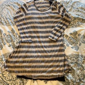 Women’s S Puella Tan w/ Blue Stripes Tunic Dress